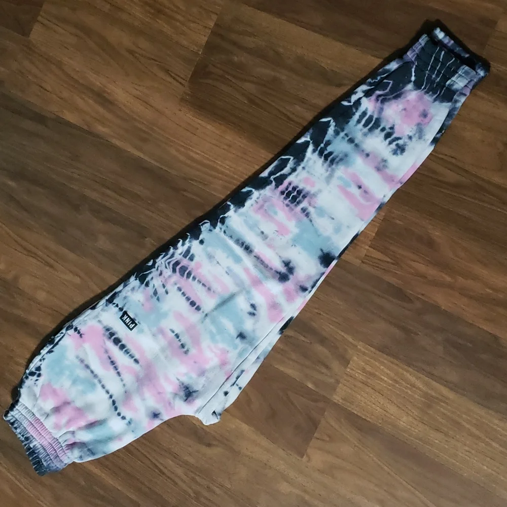 Pink Victoria's Secret Tie Dye Joggers - Picture 1 of 1